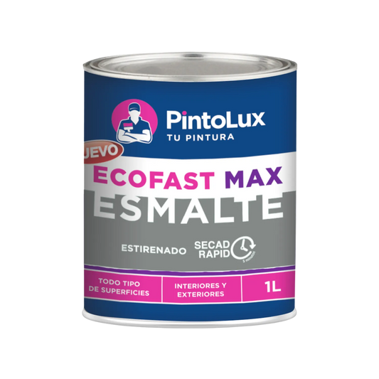 Esmalte PintoLux EcoFast Max gris 1L secado rápido 5 min para interiores, exteriores y todo tipo de superficies
