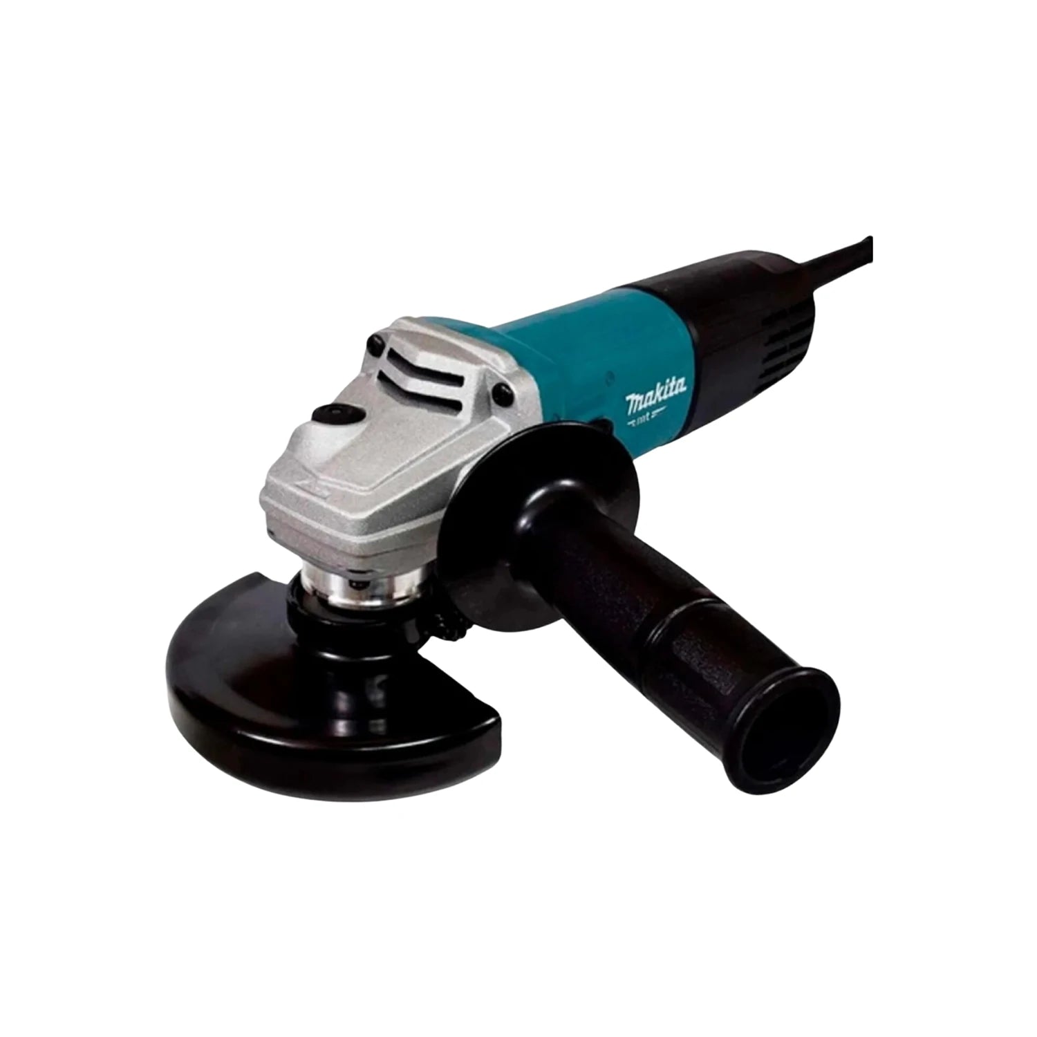 Esmeriladora angular Makita profesional turquesa y negra para corte y desbaste de metal
