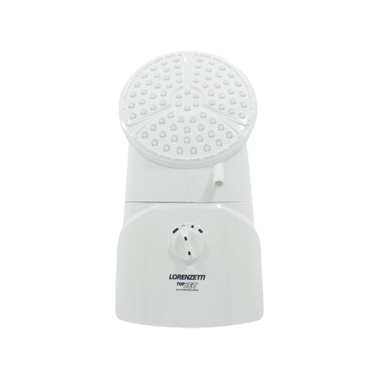 Regadera eléctrica Lorenzetti Top Jet multitemperatura 4400W blanca para baño.