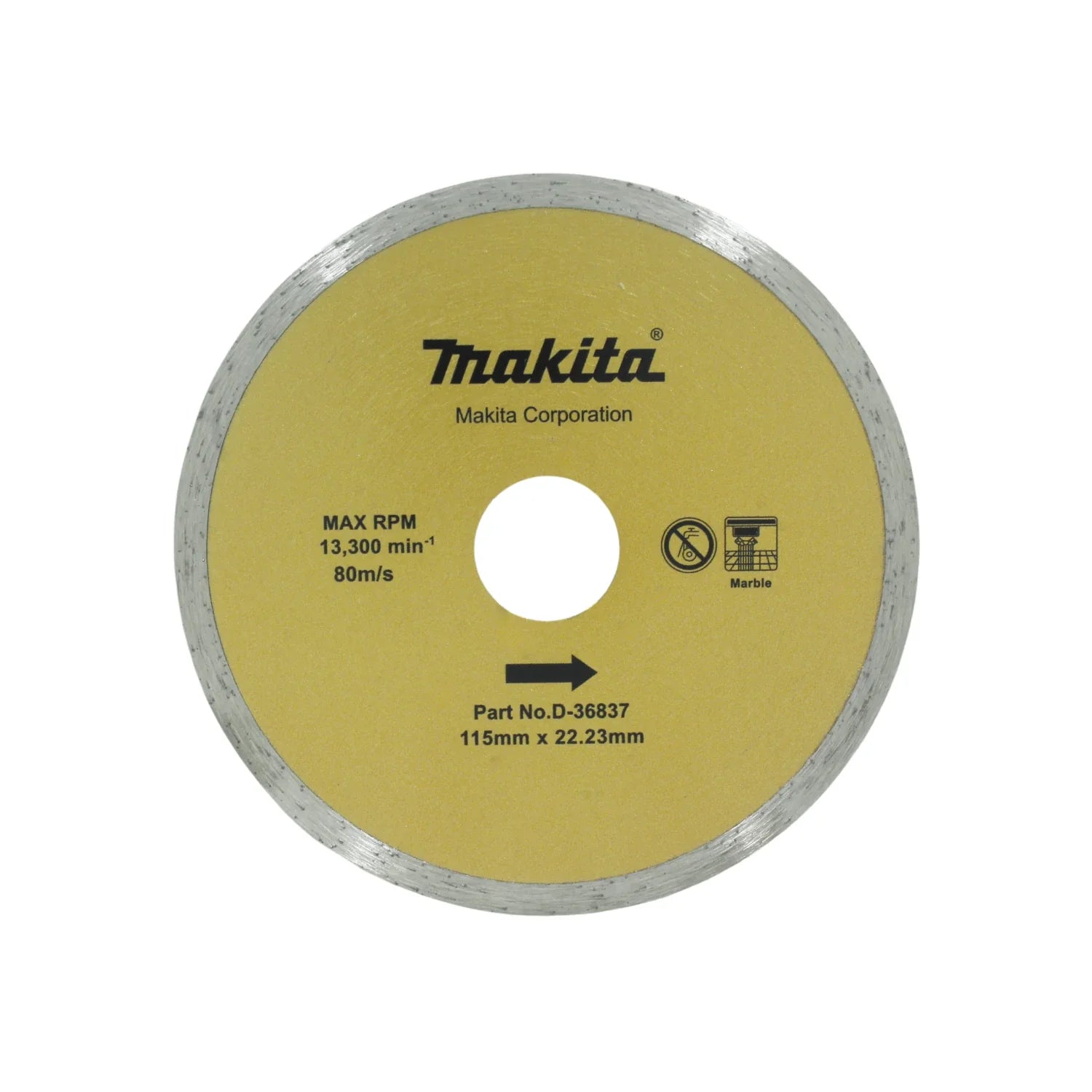 Disco 4 1/2" corona continua Makita D36837 diamantado