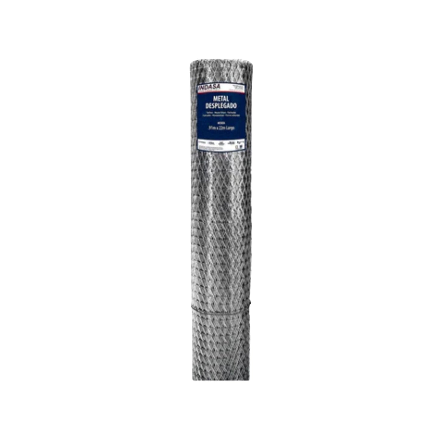 Rollo de tela metálica desplegada Indasa para plafón, calibre 26, 91 cm x 22 m