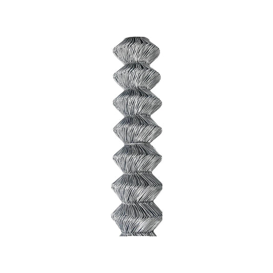 Malla ciclónica de acero galvanizado calibre 12.5, rollo compacto para cercas y seguridad perimetral.
