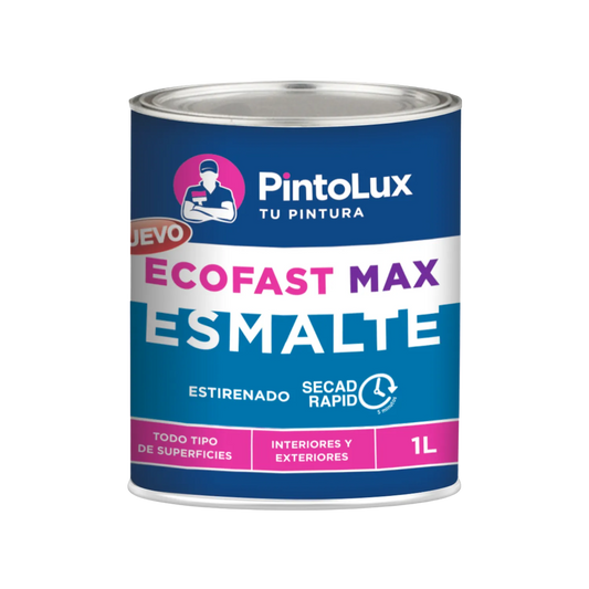 Esmalte sintético azul Pintolux EcoFast Max 1L secado rápido 5 min para interiores y exteriores