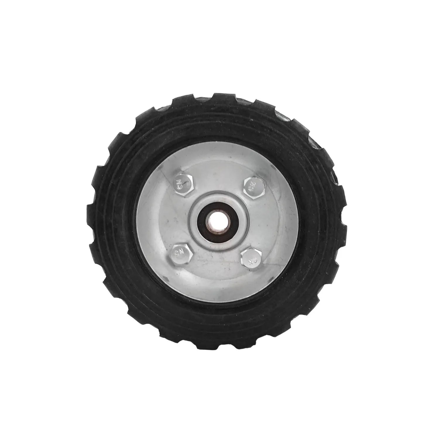 Rueda negra de caucho 5 pulgadas con centro metálico y balero para avalancha