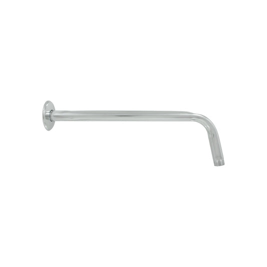 Brazo de regadera cromado 40 cm, extensión curva para ducha, instalación en pared de baño.