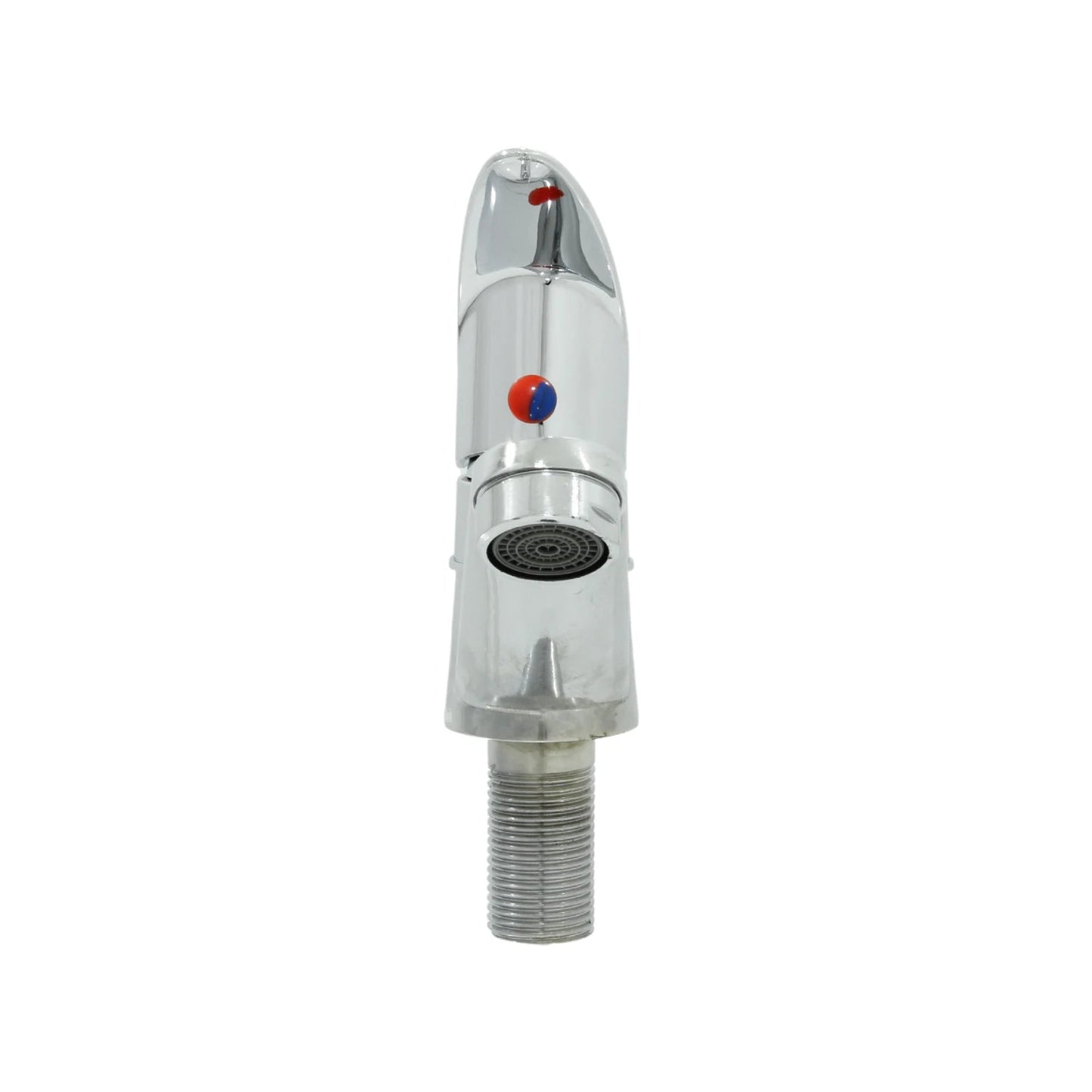 Llave monomando para lavabo acabado cromado brillante con indicador de temperatura fría y caliente