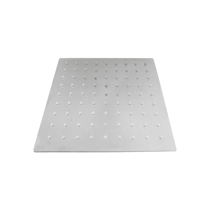 Regadera cuadrada 8 pulgadas de acero inoxidable, diseño plano con boquillas antical para ducha de baño.