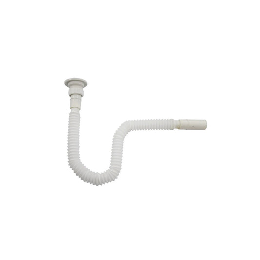 Cespol flexible blanco corrugado para desagüe de lavabo o fregadero