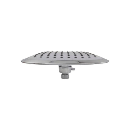 Regadera cuadrada de 8 pulgadas gris cromada, cabezal de ducha plano para baño moderno.