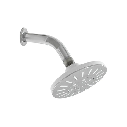 Regadera circular con brazo de pared acabado cromado brillante y boquillas antical para baño
