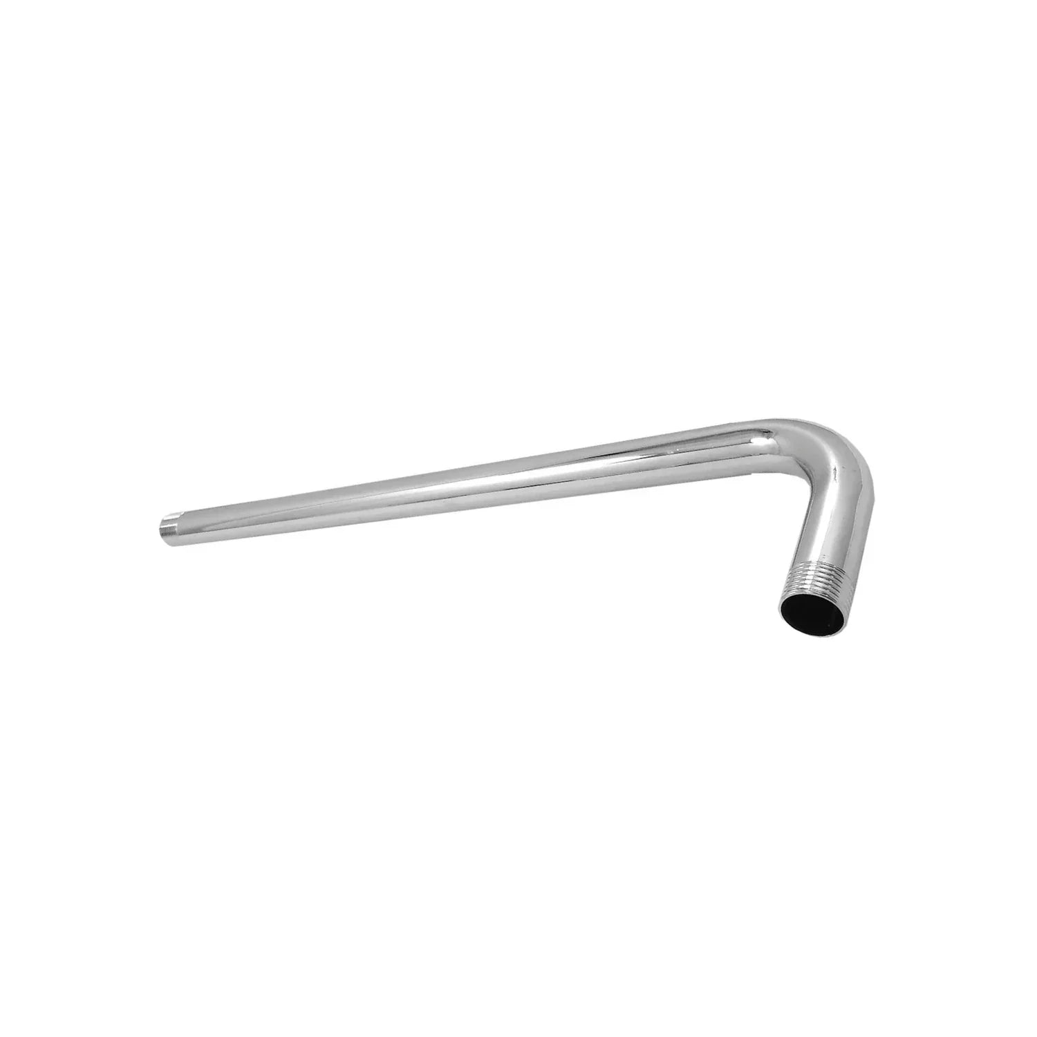 Brazo de regadera cromado curvo de 60 cm para ducha, ideal para instalaciones de baño modernas
