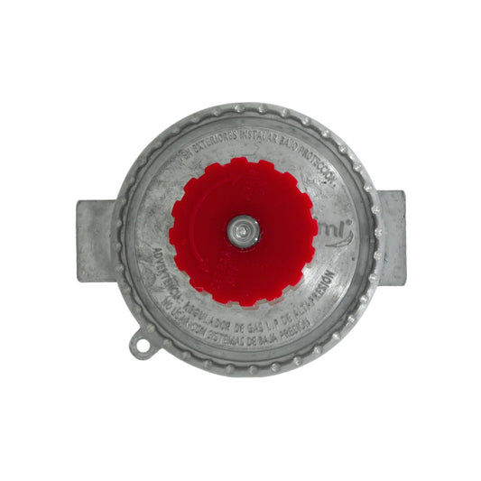 Regulador de gas LP de alta presión Iml QC-18 con perilla roja, no apto para baja presión.