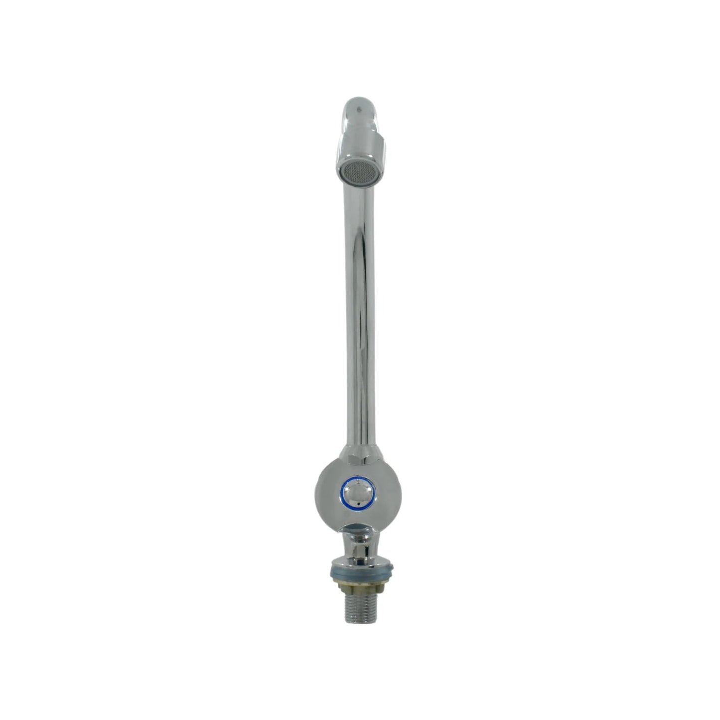 Llave individual de fregadero cromada con accionamiento por botón pulsador para agua fría