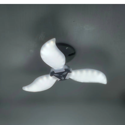 Lámpara ventilador de techo 45W, 3 aspas blancas con iluminación LED integrada, diseño moderno