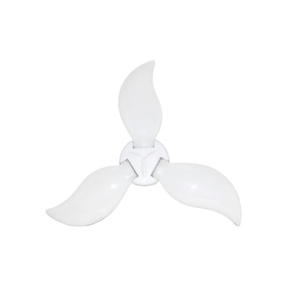 Lámpara LED blanca de 45W con 3 aspas plegables, luz brillante para taller o almacén.