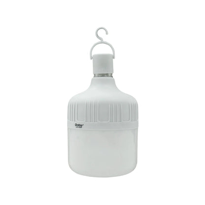 Lámpara recargable LED blanca Orobar tipo bulbo con gancho para emergencia