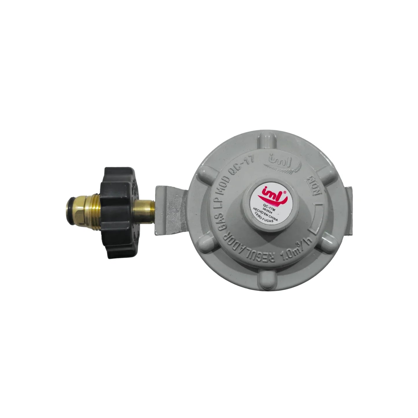Regulador de gas con maneral y punta bronce con rosca QC17M