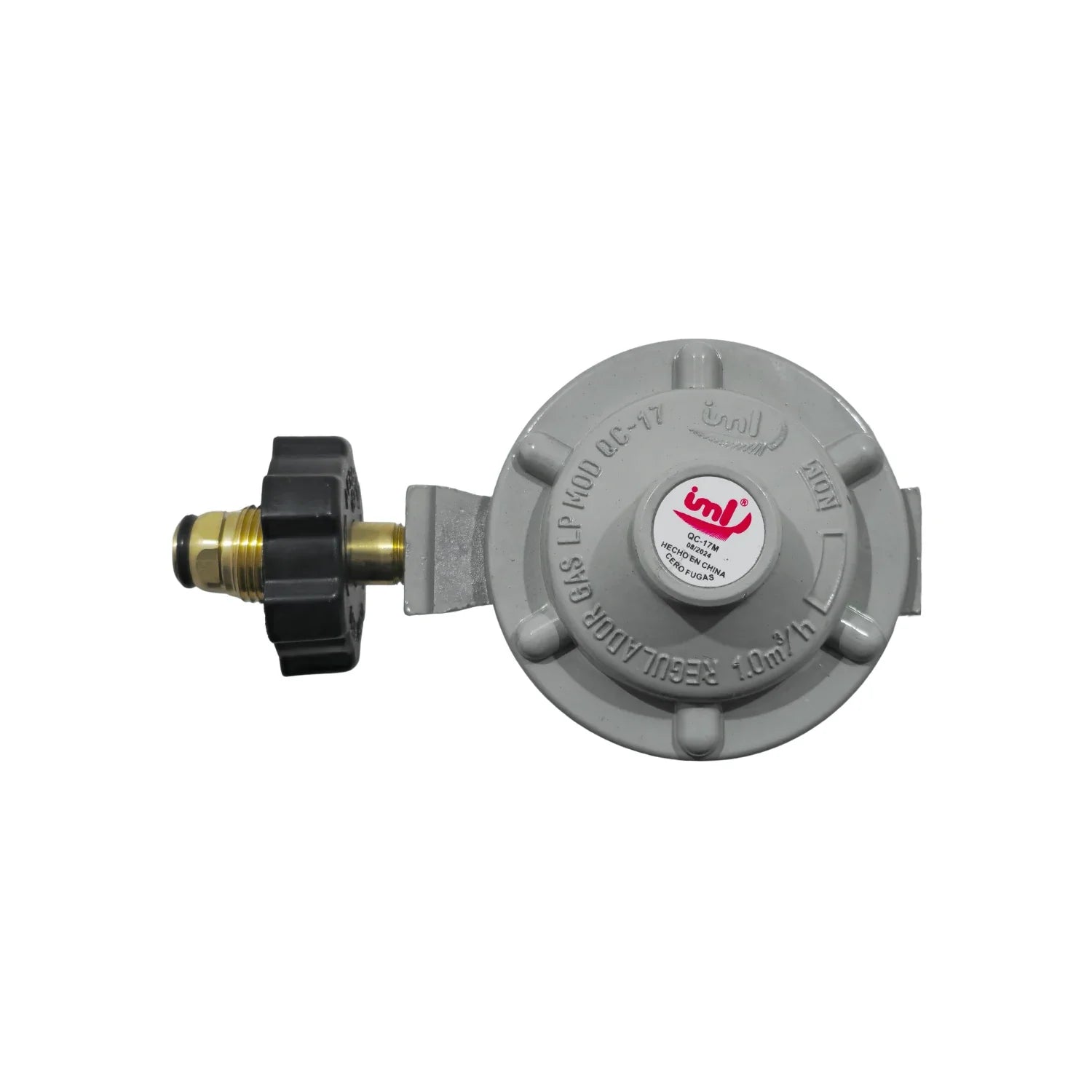 Regulador de gas con maneral y punta bronce con rosca QC17M