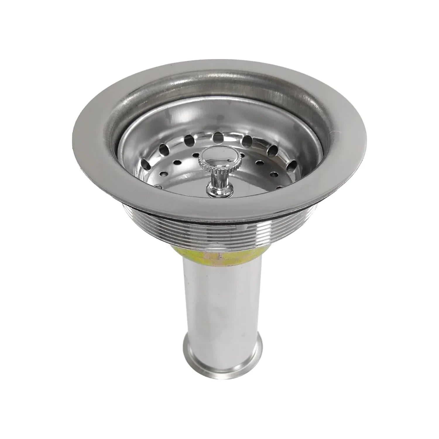 Contra canasta para tarja de acero inoxidable con colador y tapón, cesta de desagüe brillante para fregadero