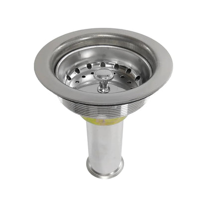 Contra canasta para tarja de acero inoxidable con colador y tapón, cesta de desagüe brillante para fregadero