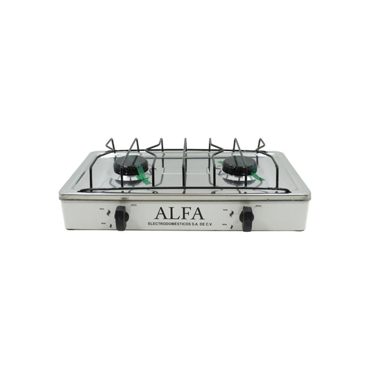 Estufa 2 quemadores cubierta acero inoxidable Alfa 308