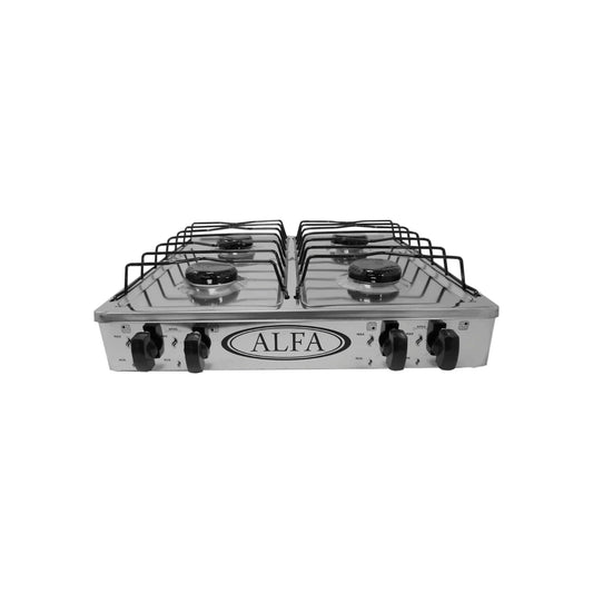 Estufa 4 quemadores completa acero inoxidable Alfa 313