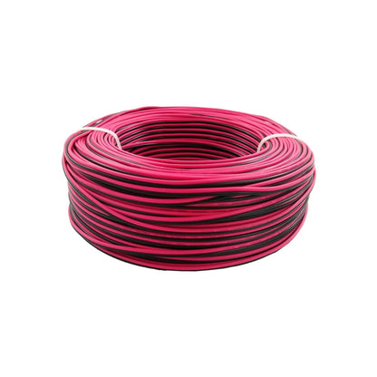 Rollo de cable eléctrico bicolor rosa y negro 100 metros para instalaciones de ferretería