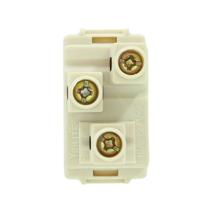 Módulo de cableado eléctrico Yeilite marfil, 3 terminales de tornillo, 10A 127V~ para interruptor o contacto.