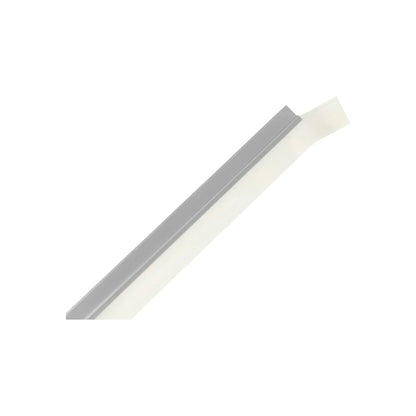 Guardapolvo de puerta de 1 metro con perfil aluminio gris y burlete blanco de sellado