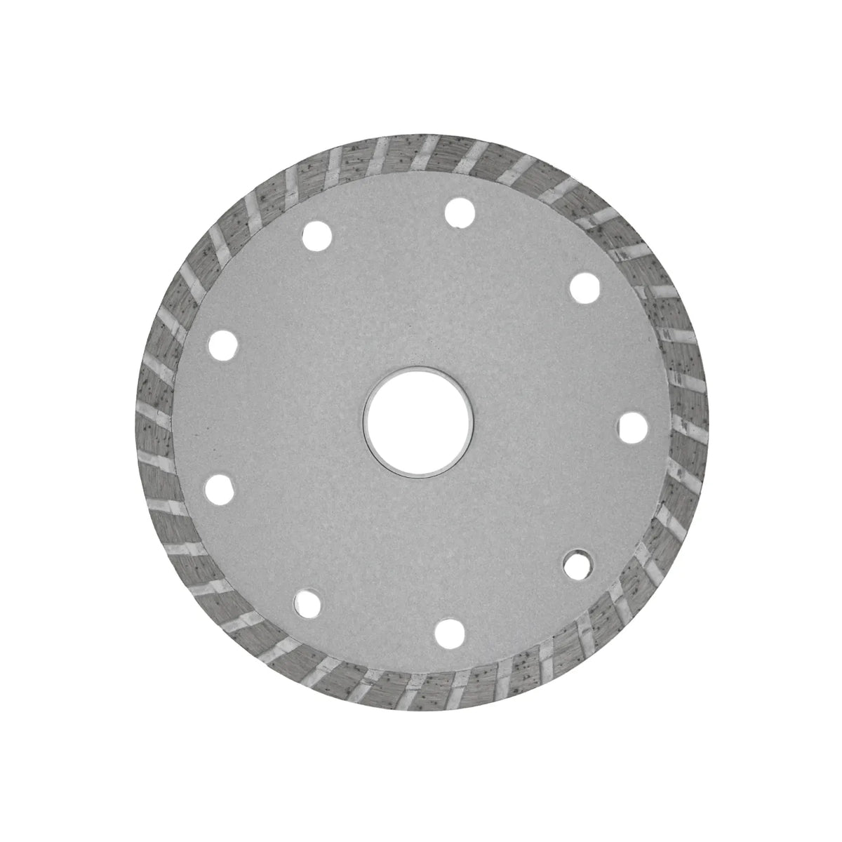 Disco diamantado turbo para corte de concreto, mármol y granito con orificios de ventilación y enfriamiento.