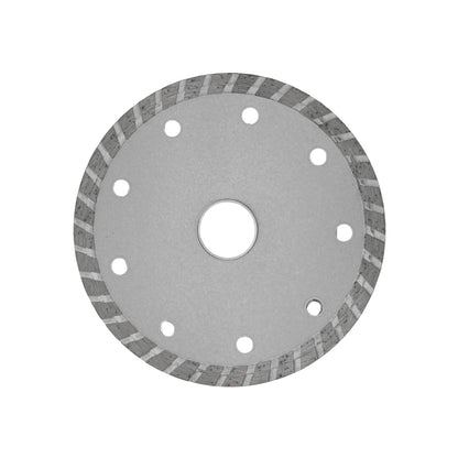 Disco diamantado turbo para corte de concreto, mármol y granito con orificios de ventilación y enfriamiento.