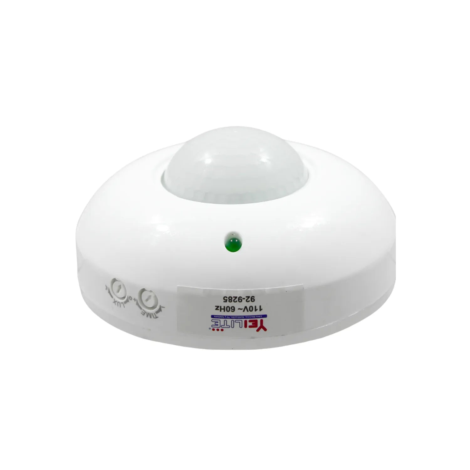 Sensor de movimiento para techo YEILITE blanco 110V con ajustes de sensibilidad LUX y temporizador TIME