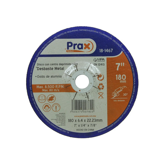 Disco 7 1/4" desbaste Prax Tools 181467 de cubo