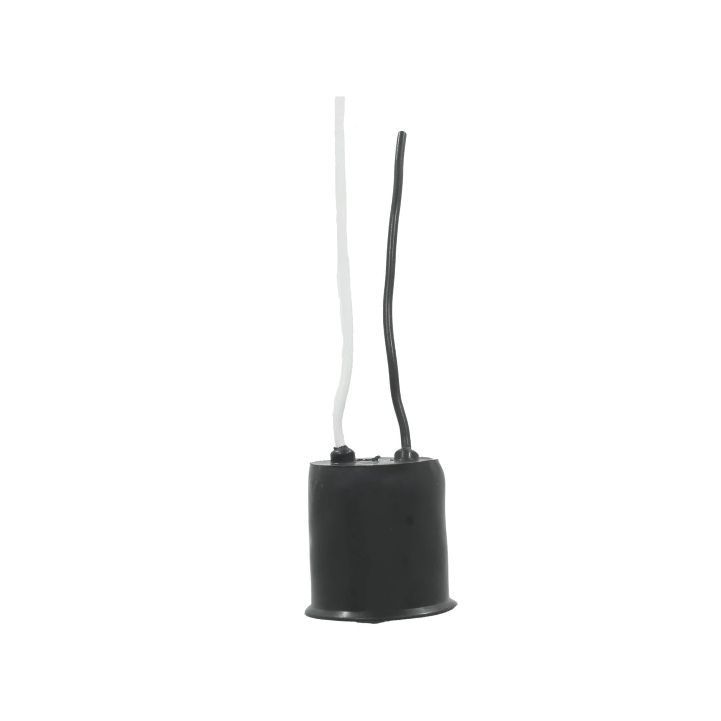 Socket eléctrico negro con cables blanco y negro para proyectos de iluminación
