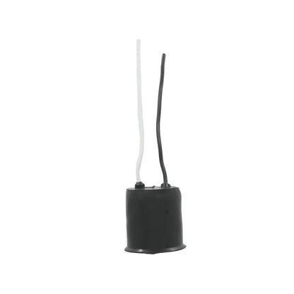 Socket eléctrico negro con cables blanco y negro para proyectos de iluminación