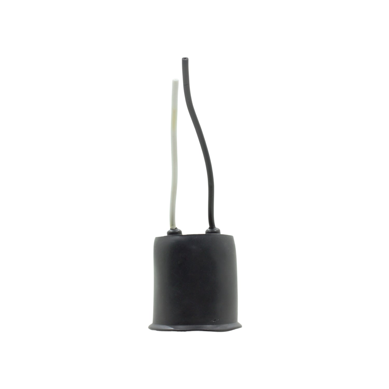 Socket para intemperie negro con cables para conexiones eléctricas seguras en exteriores