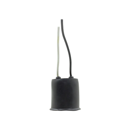 Socket para intemperie negro con cables para conexiones eléctricas seguras en exteriores