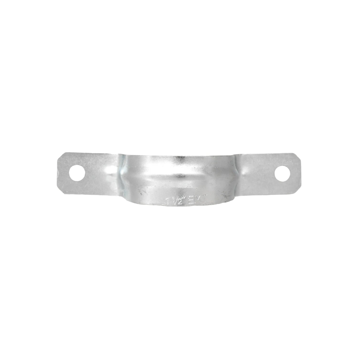 Abrazadera omega metálica galvanizada de 1 1/2" para tubo EMT, sujeción de conductos eléctricos.