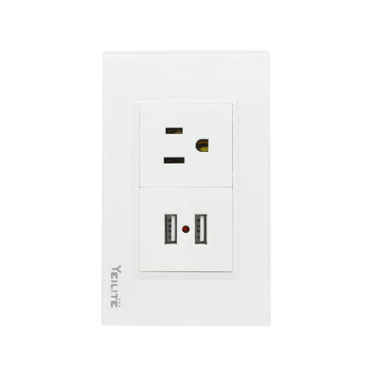 Placa 1 contacto/2 USB cristal/ blanco Yeilite 921539 sicilia