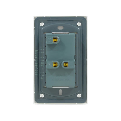 Placa de tomacorriente doble 127-250V 15A gris oscuro y blanco