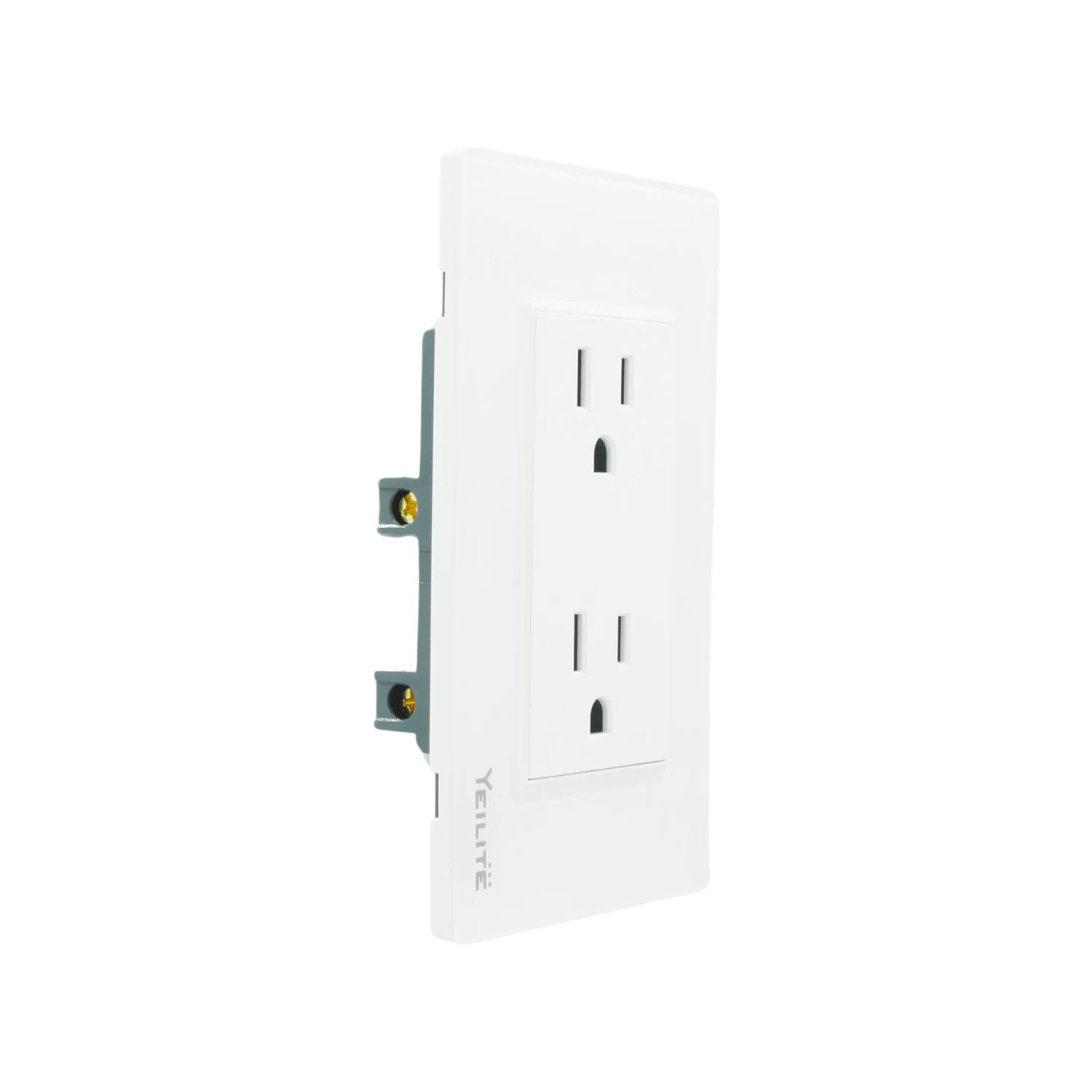 Placa tomacorriente doble Yeilite blanco, contacto eléctrico moderno de pared con dos receptáculos.