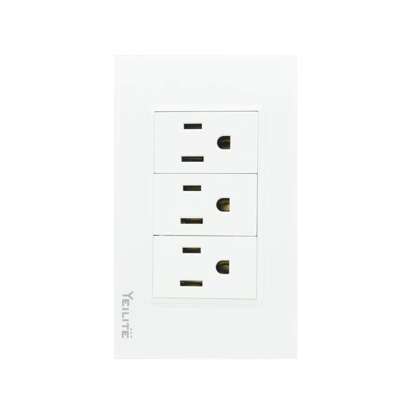 Tomacorriente triple Yeilite blanco, placa de pared eléctrica con 3 enchufes polarizados