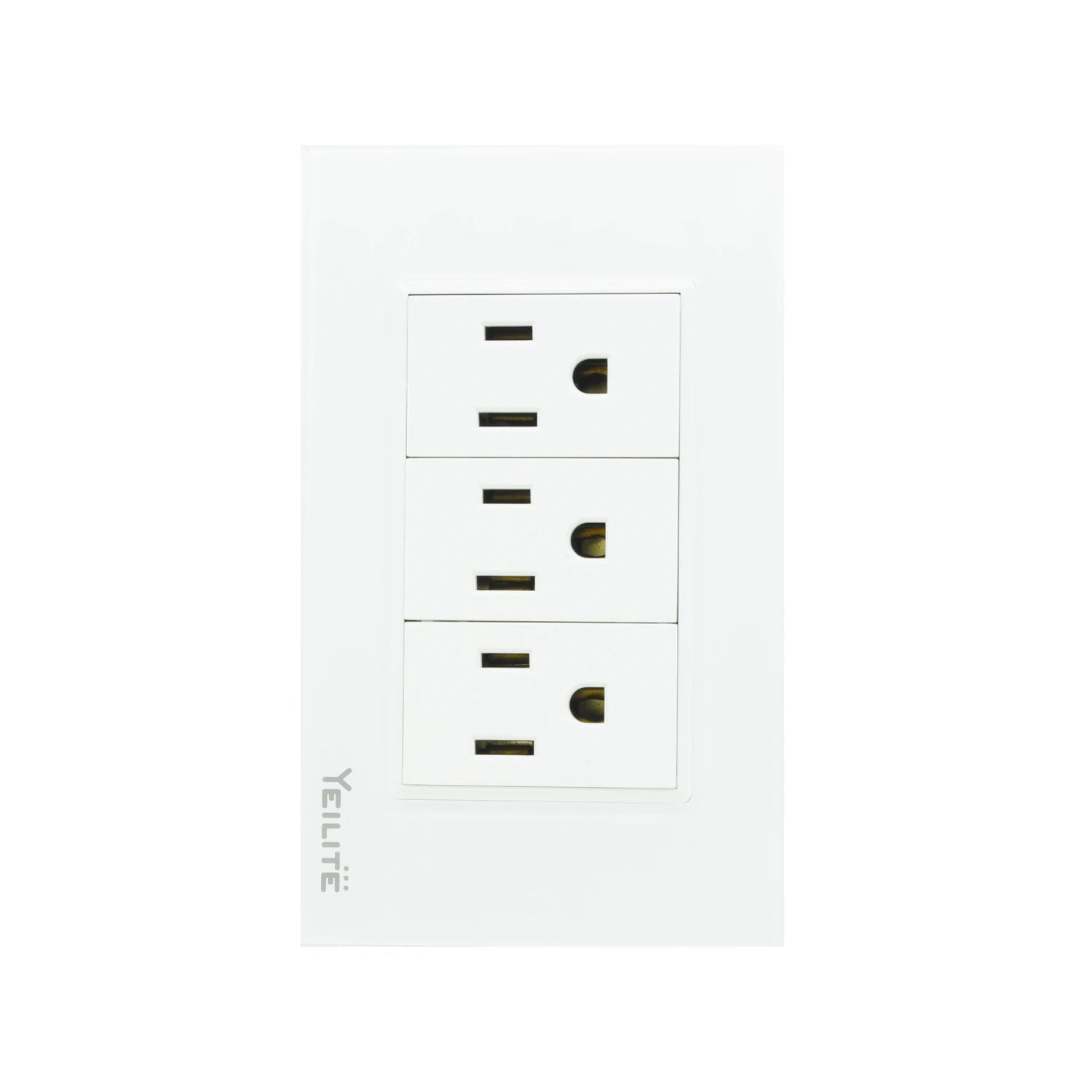Tomacorriente triple Yeilite blanco, placa de pared eléctrica con 3 enchufes polarizados