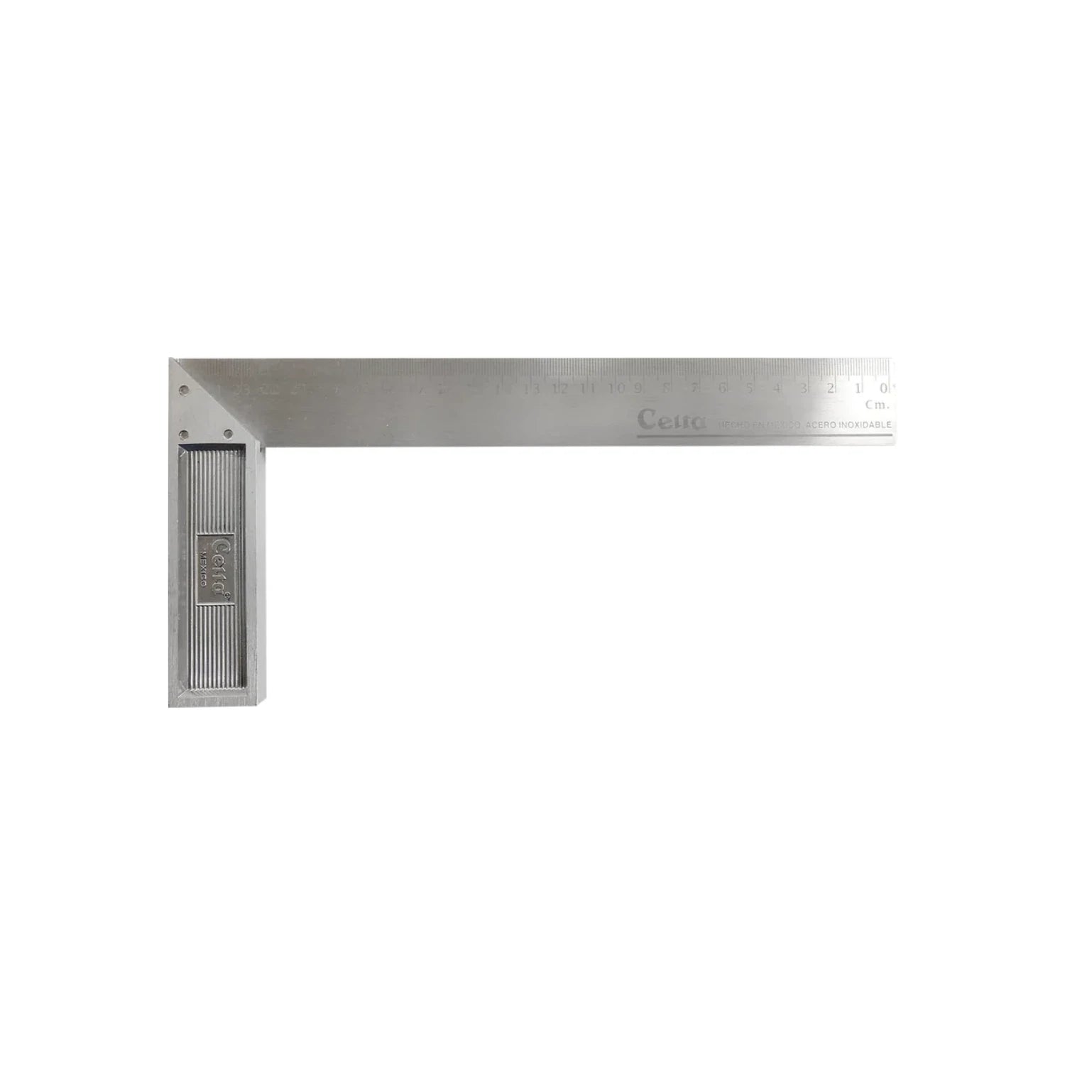 Escuadra Celta de 10 pulgadas, acero inoxidable. Herramienta de medición y trazado para carpintería y construcción.