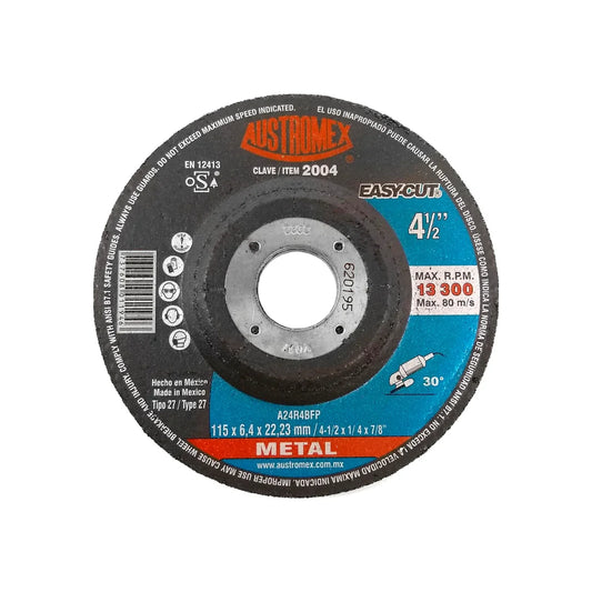 Disco 4 1/2" desbaste metal Austromex 2004 de cubo