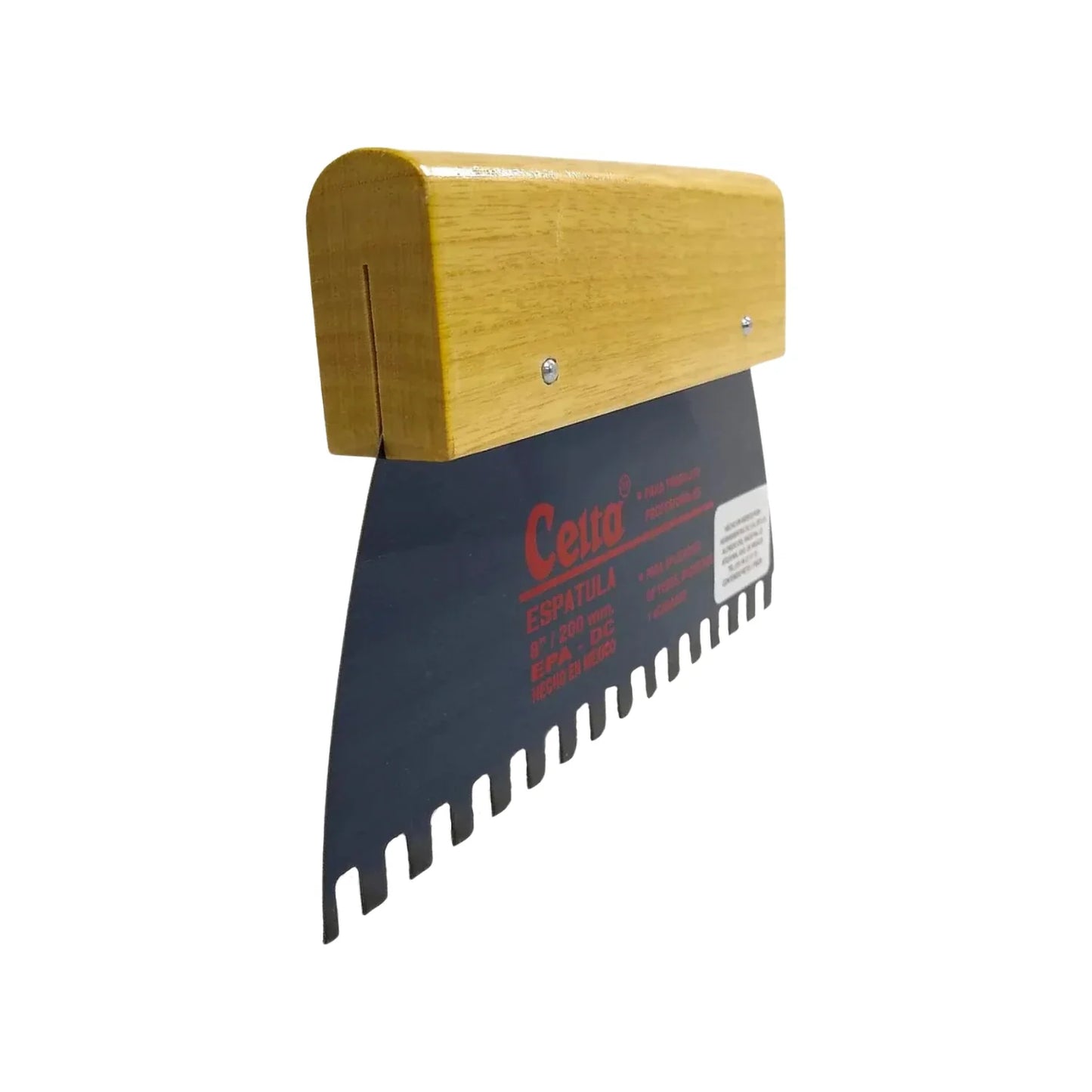 Espátula ancha para pared diente cuadrado Celta