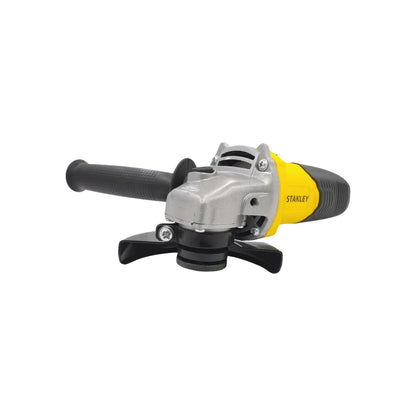 Esmeriladora angular Stanley 4 1/2 pulgadas 600W amarilla y gris para corte y desbaste.