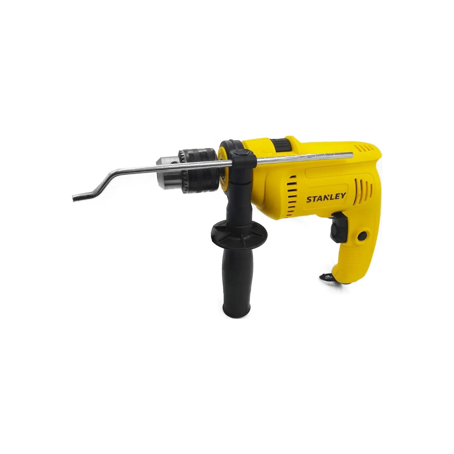 Rotomartillo Stanley amarillo con mango auxiliar y varilla de profundidad para construcción