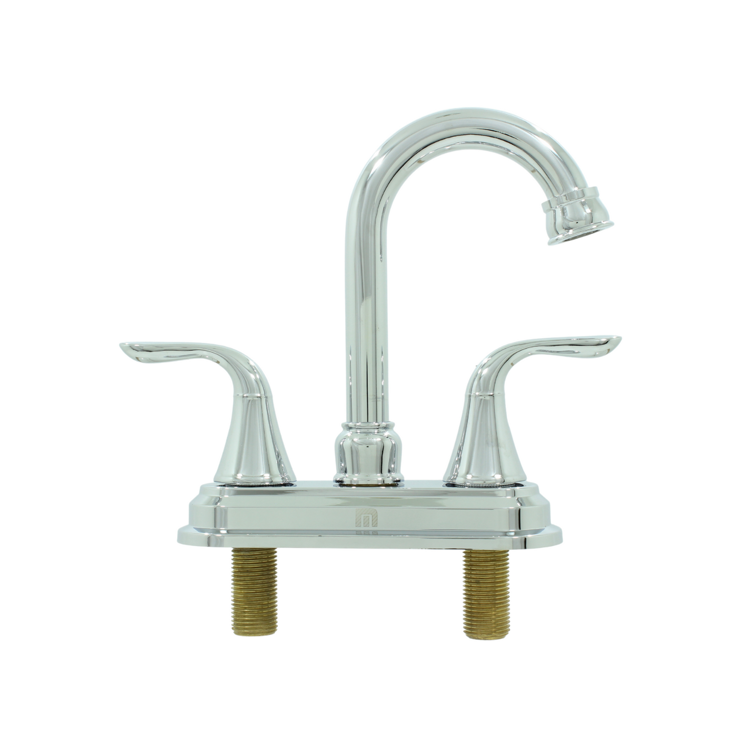 Mezcladora de lavabo con dos manijas de palanca, acabado cromo brillante, para instalación en 4 pulgadas.