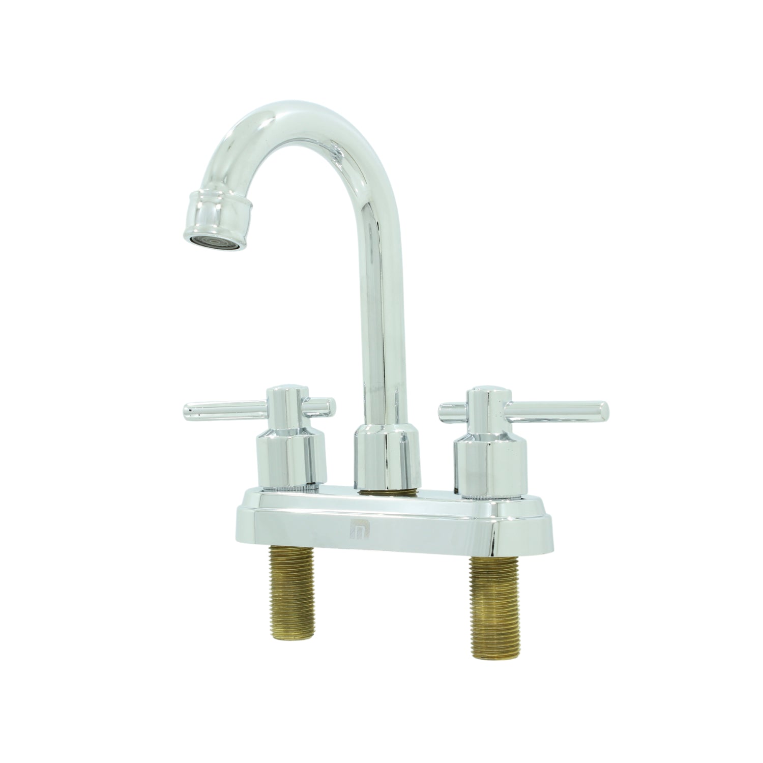 Mezcladora bimando para lavabo, cromada, con caño alto y manijas de palanca para baño